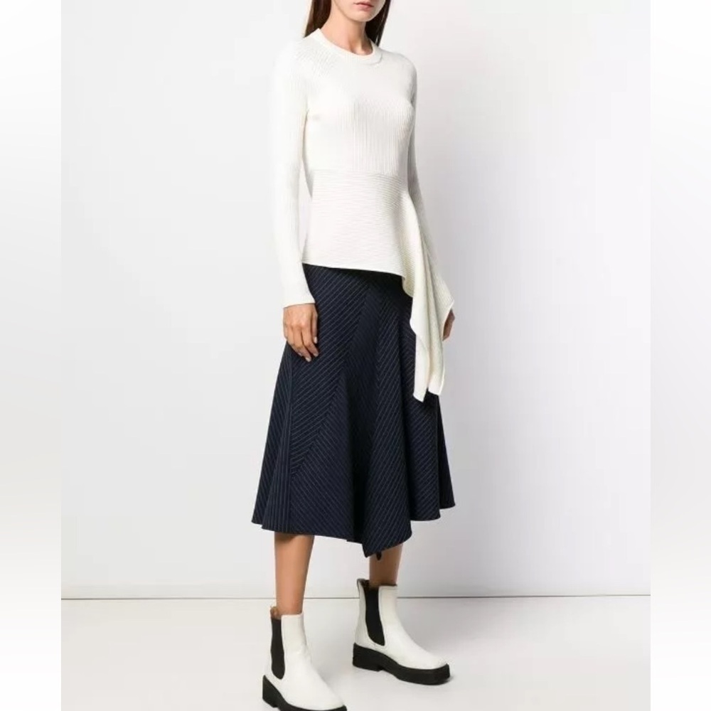 3.1 Phillip Lim Ribbed Sweater With Waist Tie Antique White, Small​​​ - Picture 10 of 11